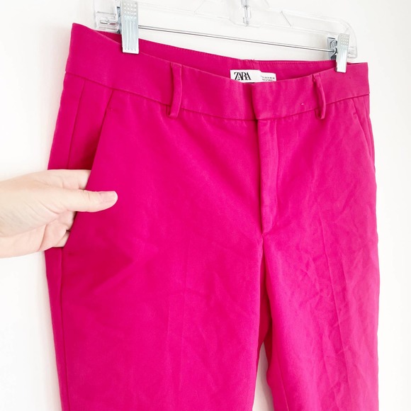 Zara Chino Fit Pink Trouser Dress Pants Pink 8 - Picture 7 of 10